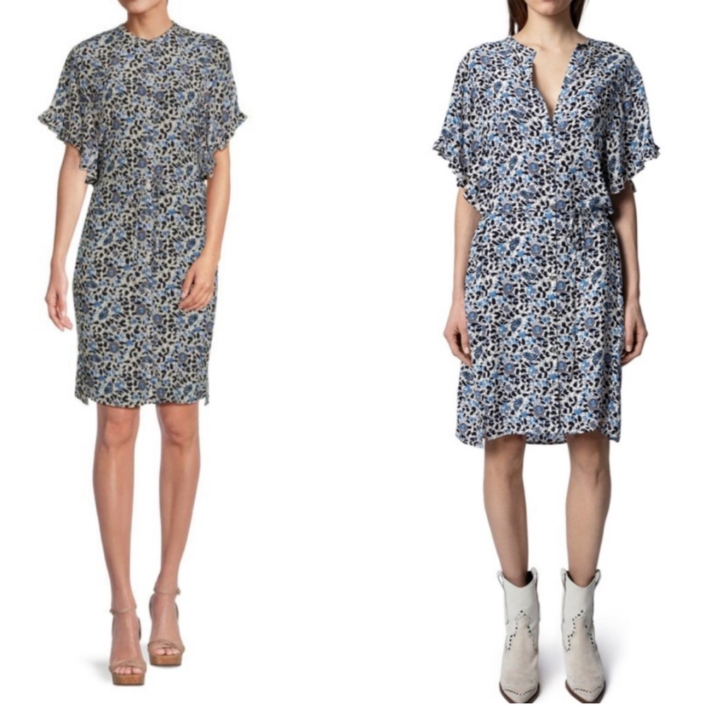 Zadig & Voltaire Edgy Floral Graffiti Print Dress